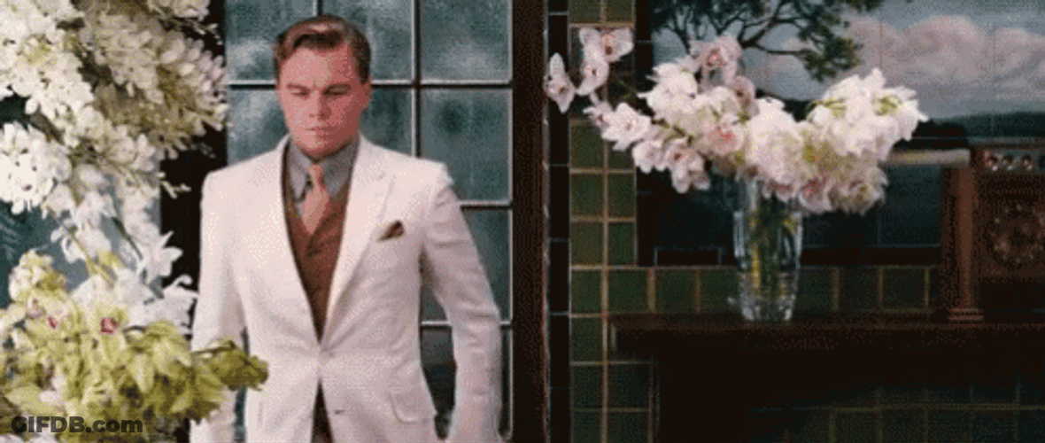 Great Gatsby Leonardo DiCaprio White Suit GIF