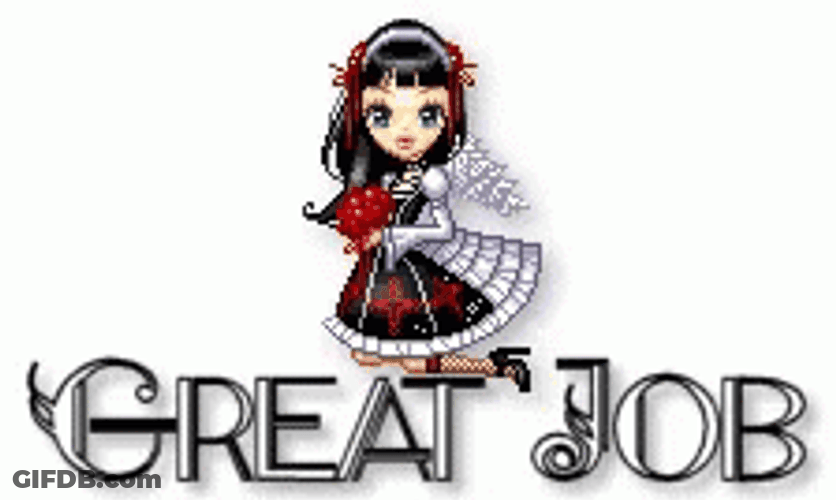 Great Job Pixelated Gothic Girl GIF