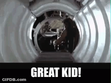 Great Kid Written In Tunnel GIF