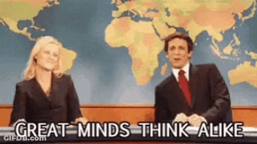 Great Minds Think Alike GIF