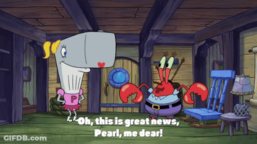 Great News Pearl And Mr. Krabs GIF