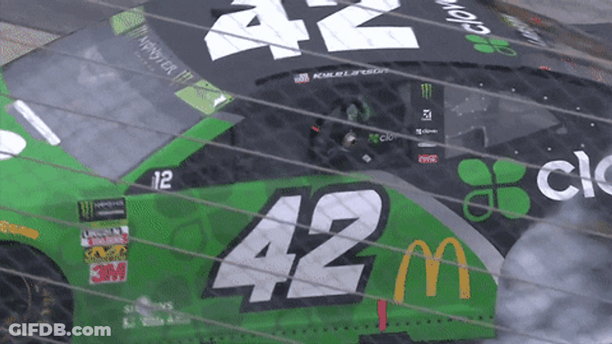 Greean Smoking Car Nascar Crash GIF