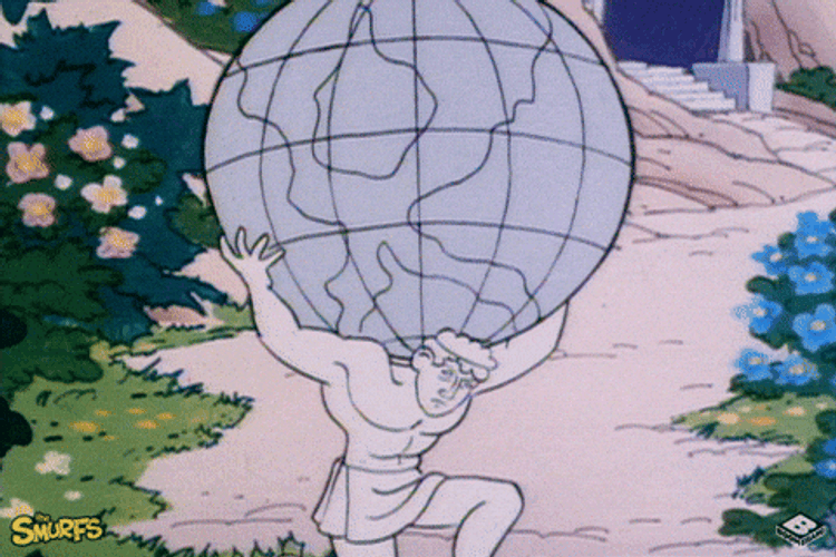 Greece Titan Atlas Statue In Smurfs GIF