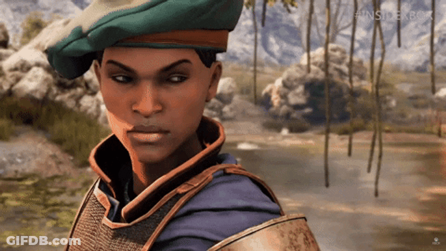Greedfall Aphra Is Staring Down GIF