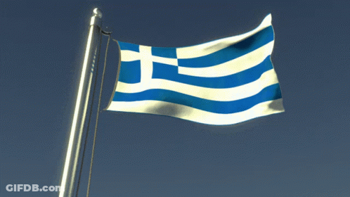 Greek Flag Flying In Wind GIF