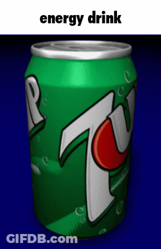Green 7 Up Can On Dark Blue Background GIF