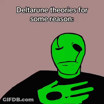 Green Alien Holding Hands To Chest Saying Deltarune Theories For Some Reason GIF