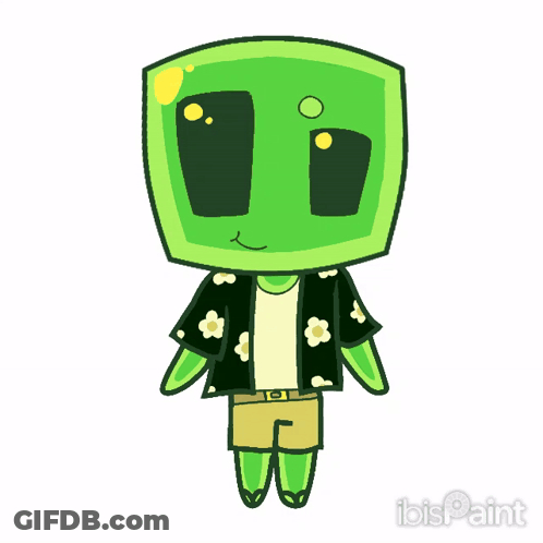 Green Alien Wearing Shirt And Shorts GIF