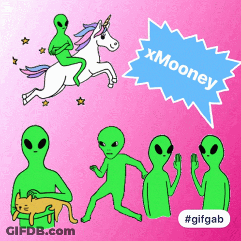 Green Aliens Standing Together GIF