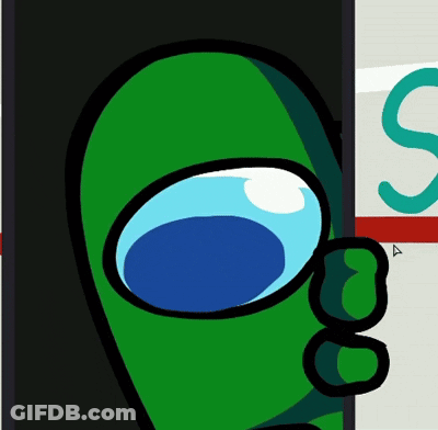 Green Among Us Character With Glasses And Letter S GIF