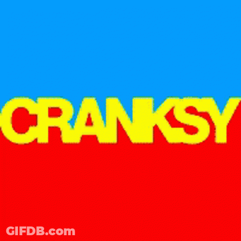 Green And Blue Background With Word Cranksy In Pink GIF