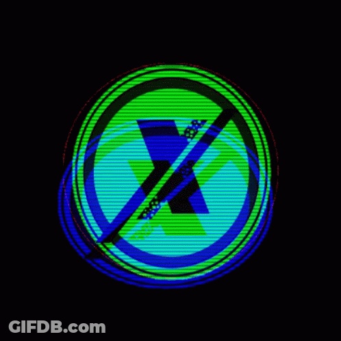 Green And Blue Circle With X In Center GIF