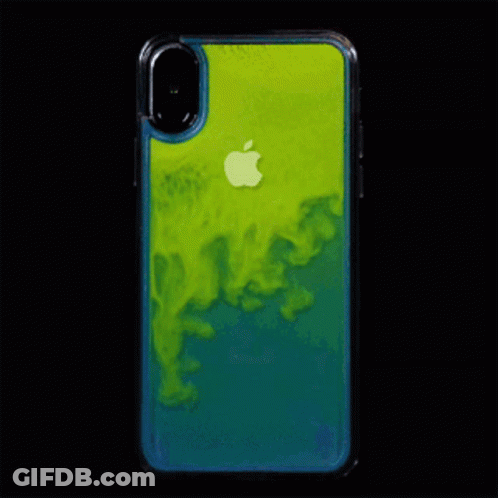 Green And Blue IPhone Case With Apple Logo GIF