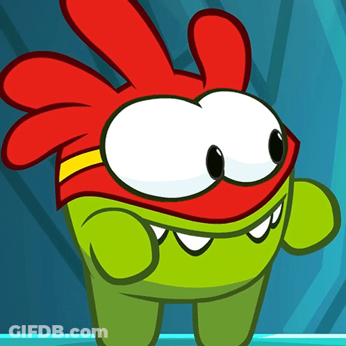 Green And Red Cartoon Character With Big Eyes And Red Hair GIF