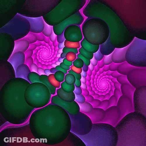 Green And Red Circles Fractal GIF