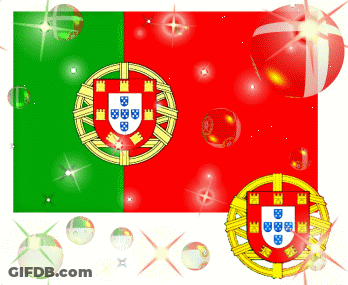 Green And Red Flag With Coat Of Arms GIF