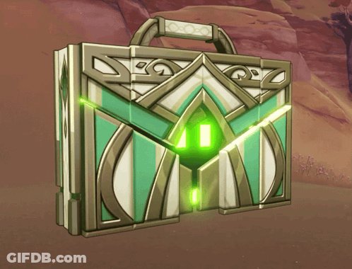 Green And White Briefcase With Green Light GIF