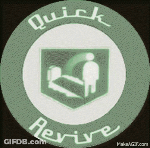 Green And White Circle Saying Quick Revive GIF