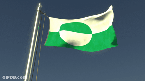 Green And White Flag With O GIF