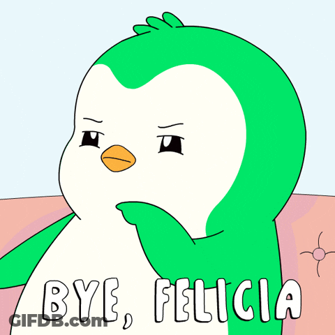 Green And White Penguin Bye Felicia GIF