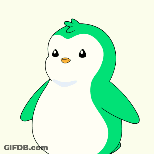 Green And White Penguin On Green Background GIF