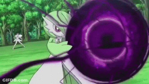 Green And White Pokemon Holding Purple Ball GIF