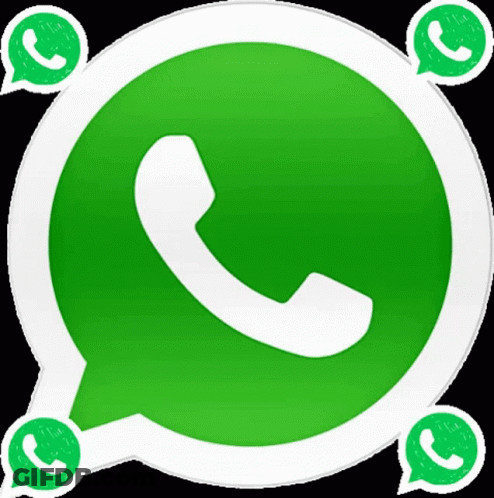 Green And White WhatsApp Logo With Four Speech Bubbles GIF