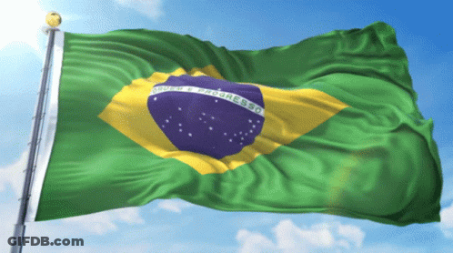 Green And Yellow Flag With Progresso Purple Circle GIF
