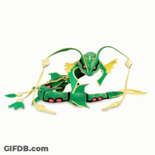 Green And Yellow Stuffed Animal With Lightning Bolt In Mouth GIF
