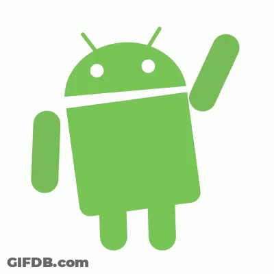 Green Android Icon With White Outline GIF
