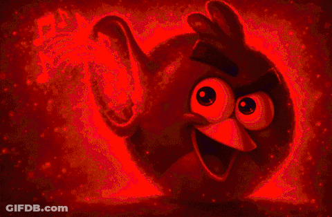Green Angry Bird With Music Notes GIF