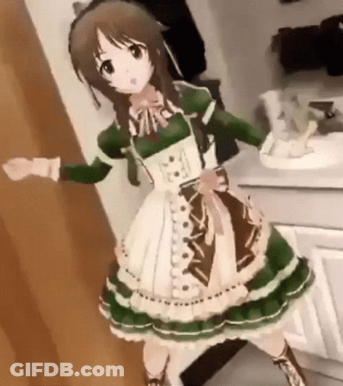 Green Anime Baile Otaku Dancing GIF