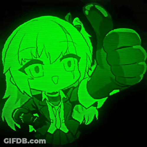 Green Anime Character Giving Thumbs Up GIF
