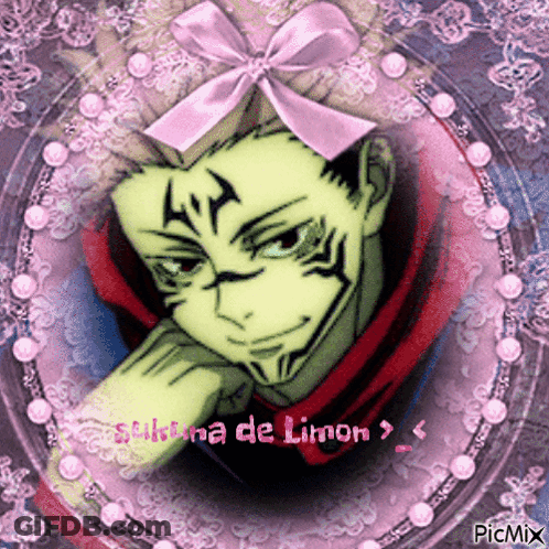 Green Anime Character With Pink Bow On Head GIF