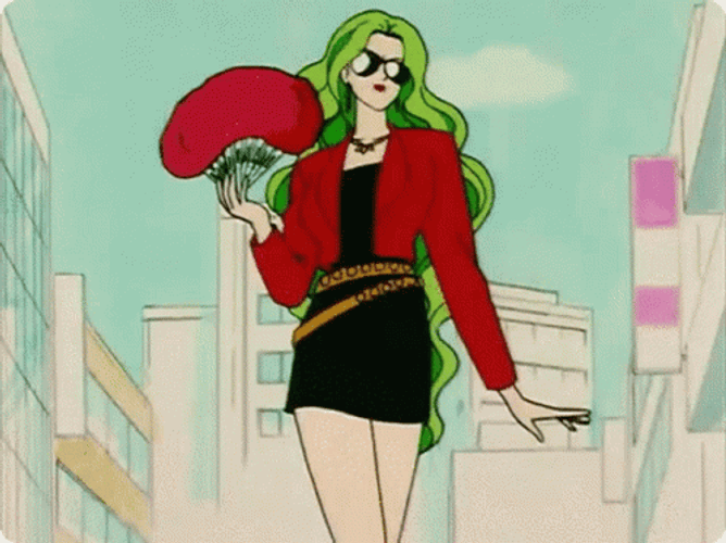 Green Anime Esmeraude Walking Goddess GIF