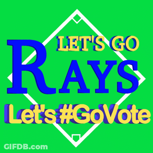 Green Background Let's Go Rays GIF
