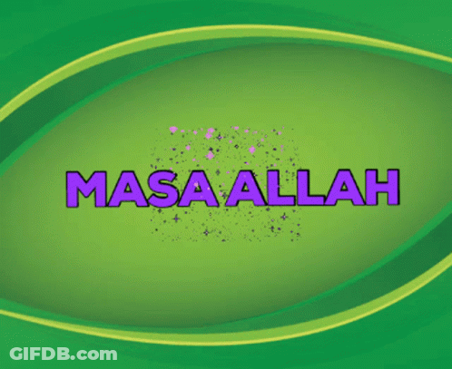 Green Background Masa Allah Purple GIF