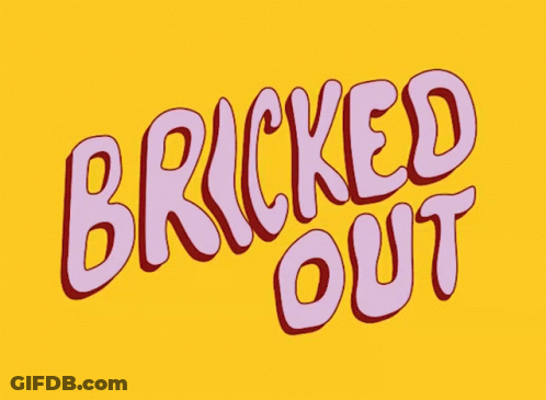 Green Background Pink Bricked Out Letters GIF