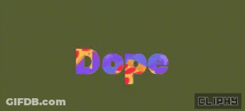 Green Background With Dope In Purple And Orange GIF