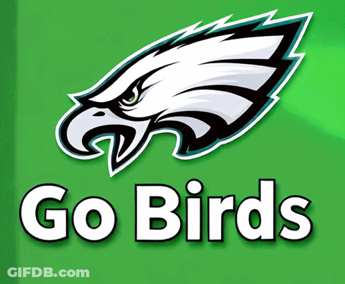 Green Background With Eagle And Go Birds GIF