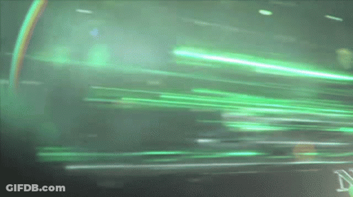 Green Background With Rainbow And Letter N GIF