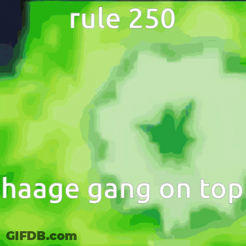 Green Background With Rule 250 Hage Gang GIF