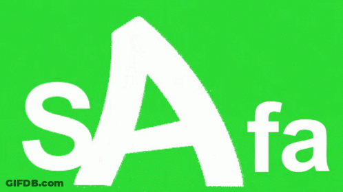 Green Background With White Letters S A F A GIF