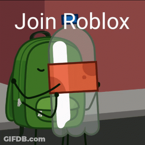 Green Backpack Hugging Soda Bottle With Join Roblox GIF