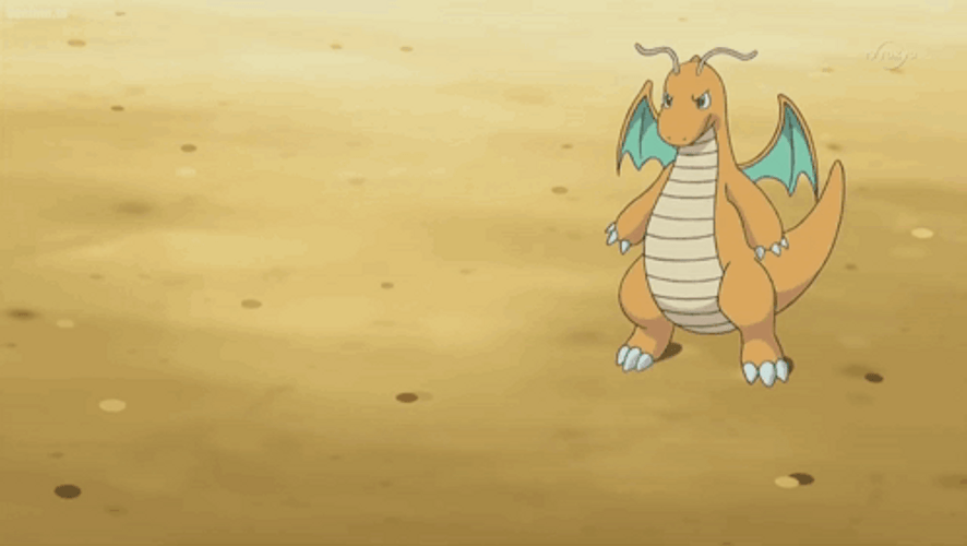 Green Ball Thrown To Dragonite GIF
