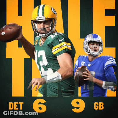 Green Bay Packers (9) Vs. Detroit Lions (6) Half-Time Break GIF