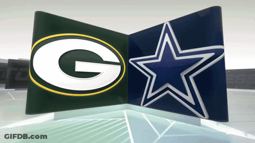 Green Bay Packers And Dallas Cowboys Logos GIF