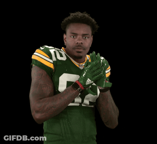 Green Bay Packers Black Moore Birdman Hand Rub GIF