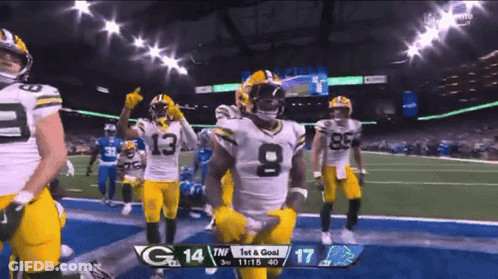 Green Bay Packers Celebrating First And Goal GIF