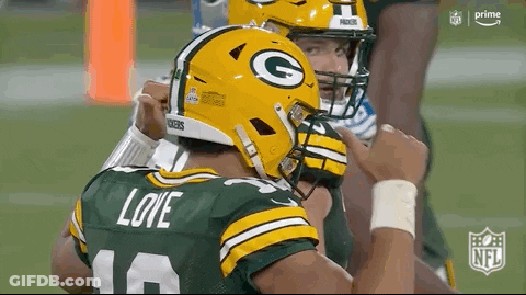 Green Bay Packers Football Player In Helmet On Field GIF